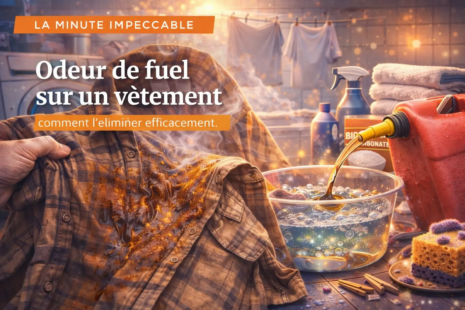 Comment enlever l’odeur de fuel sur un vêtement : méthodes efficaces et précautions