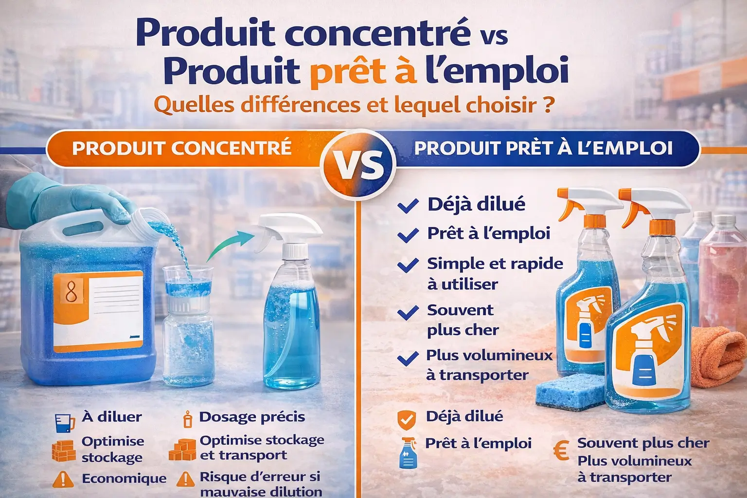 produits concentré vs pret a l'emploi
